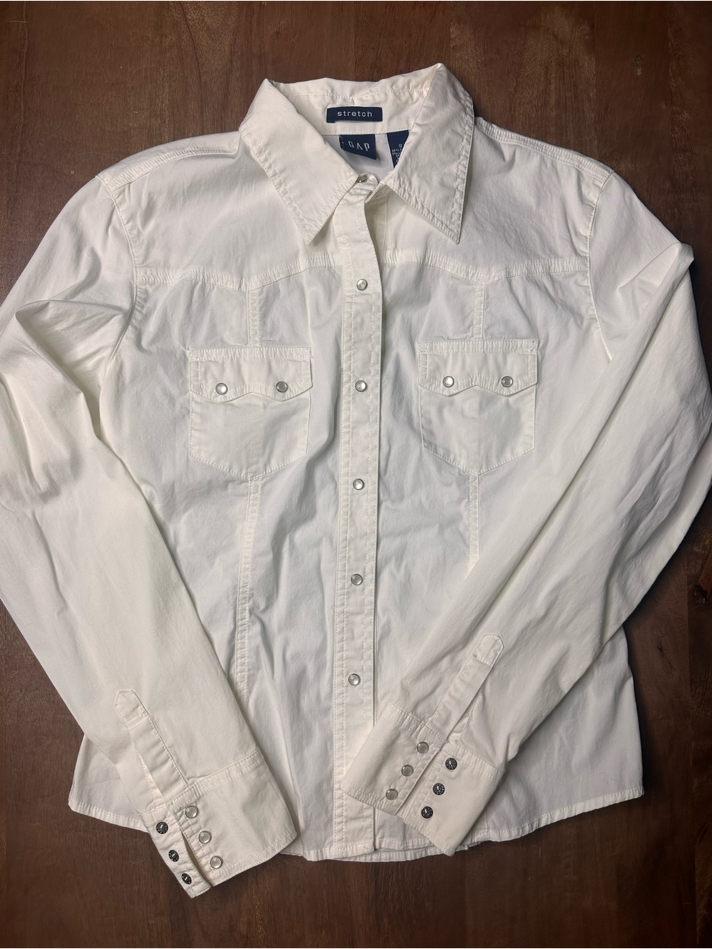 GAP White Women’s Western Snap Button-Down Shirt